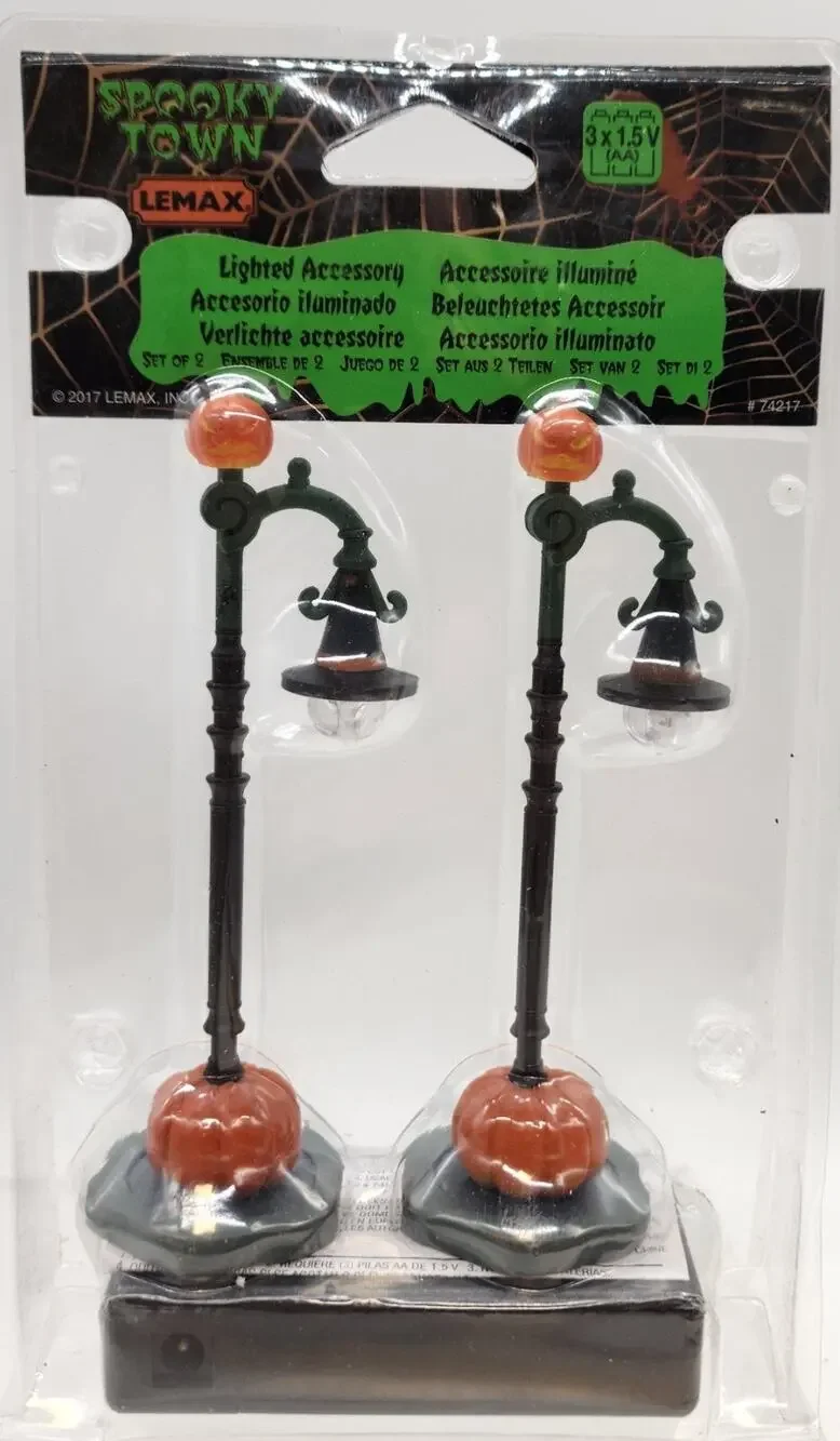 Lemax Spooky Town 2017 Witch Pumpkin Patch Lights, Set of 2 #74217